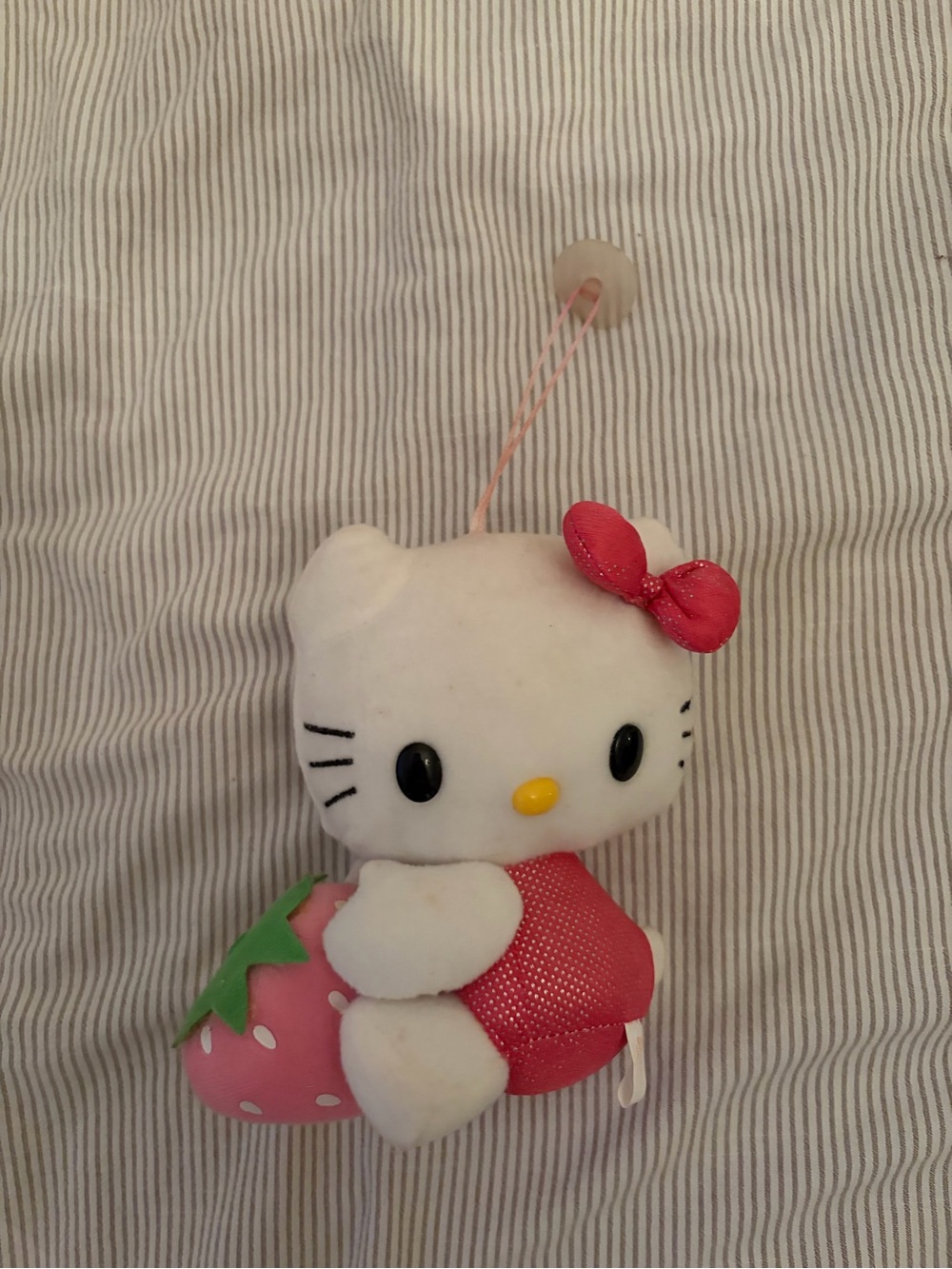 Hello Kitty Pink Bow Plush Toy with Strawberry